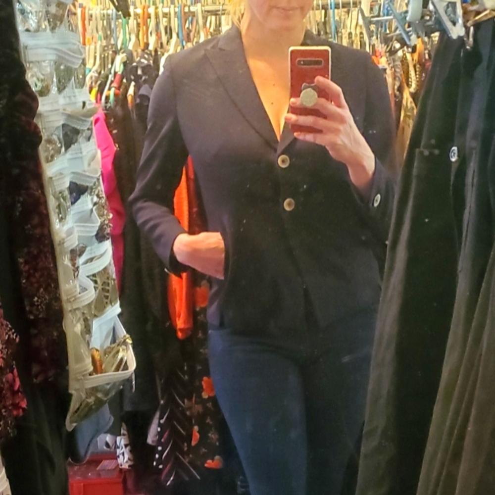 Like New Jones New York Dark Navy Blue Suit Jacket Blazer Sz 8